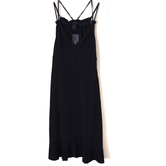 BCBGMaxAzria Dresses & Skirts - BCBG strappy ruffle bottom black dress